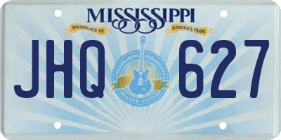 MS license plate JHQ627