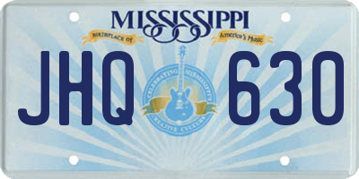 MS license plate JHQ630