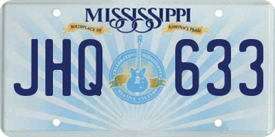 MS license plate JHQ633