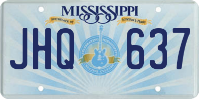 MS license plate JHQ637