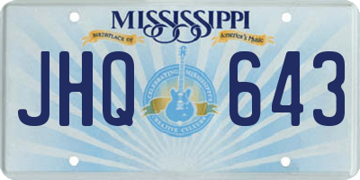 MS license plate JHQ643