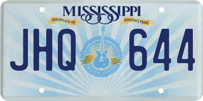 MS license plate JHQ644