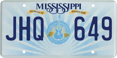 MS license plate JHQ649