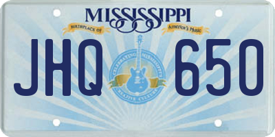 MS license plate JHQ650