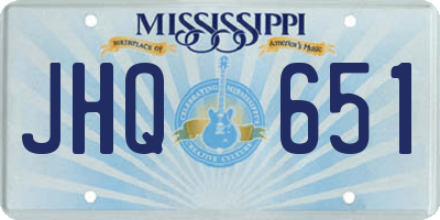 MS license plate JHQ651