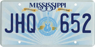 MS license plate JHQ652