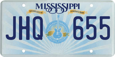 MS license plate JHQ655