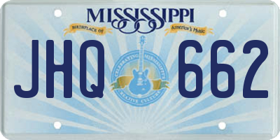 MS license plate JHQ662