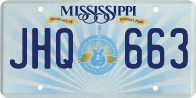 MS license plate JHQ663