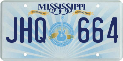 MS license plate JHQ664