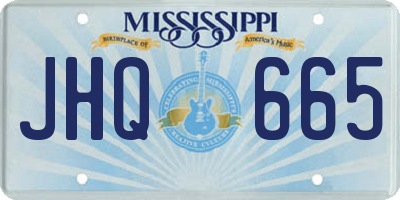 MS license plate JHQ665