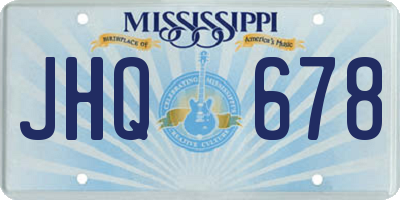 MS license plate JHQ678
