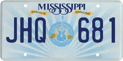 MS license plate JHQ681