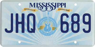MS license plate JHQ689