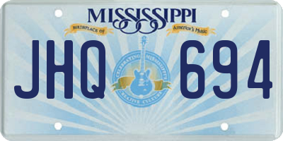 MS license plate JHQ694