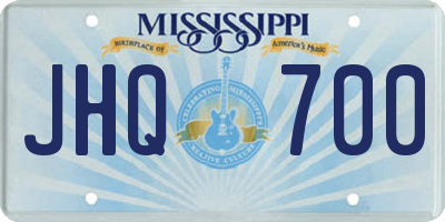 MS license plate JHQ700