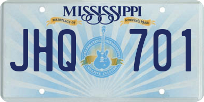 MS license plate JHQ701