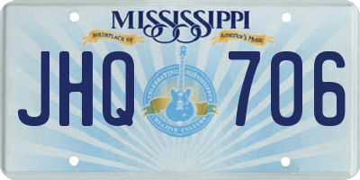 MS license plate JHQ706
