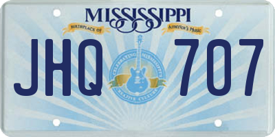 MS license plate JHQ707