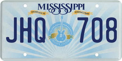 MS license plate JHQ708