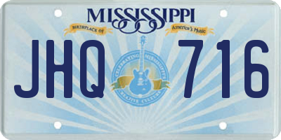 MS license plate JHQ716