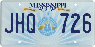 MS license plate JHQ726