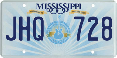 MS license plate JHQ728