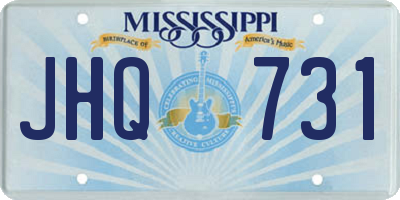 MS license plate JHQ731