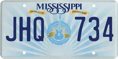 MS license plate JHQ734