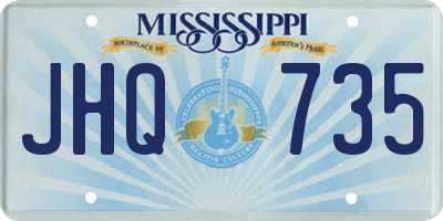 MS license plate JHQ735