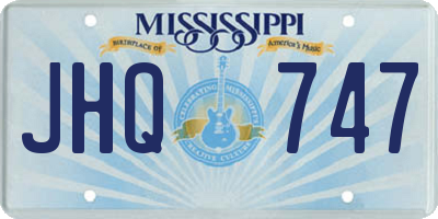 MS license plate JHQ747