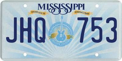 MS license plate JHQ753