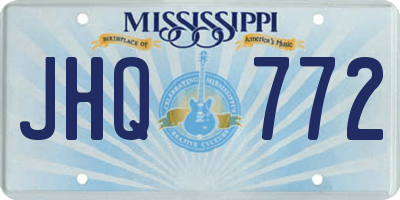 MS license plate JHQ772