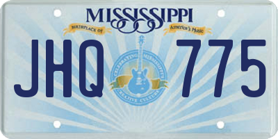 MS license plate JHQ775