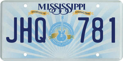 MS license plate JHQ781