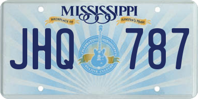 MS license plate JHQ787