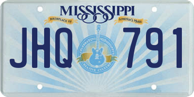 MS license plate JHQ791