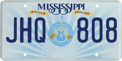 MS license plate JHQ808