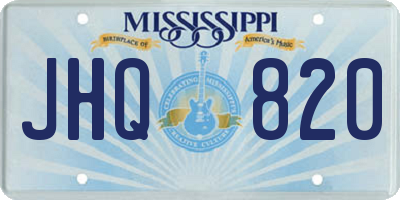 MS license plate JHQ820