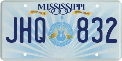 MS license plate JHQ832