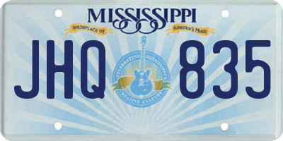 MS license plate JHQ835