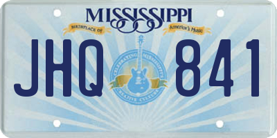 MS license plate JHQ841