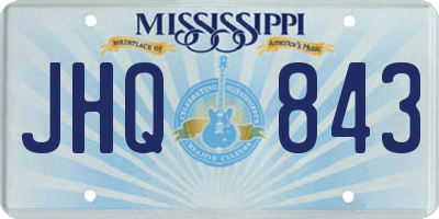 MS license plate JHQ843