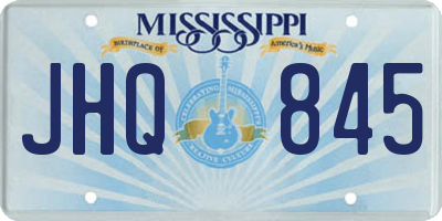 MS license plate JHQ845