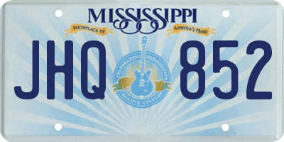 MS license plate JHQ852