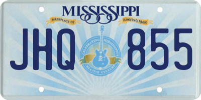 MS license plate JHQ855