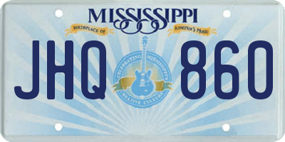 MS license plate JHQ860
