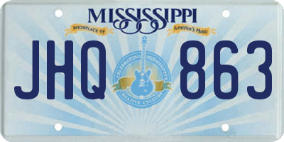 MS license plate JHQ863