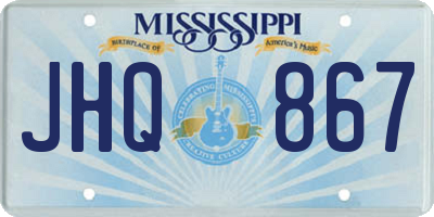 MS license plate JHQ867