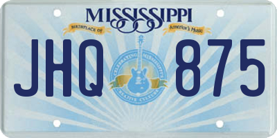 MS license plate JHQ875